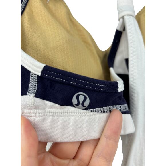 Lululemon Top Womens 4 No Limits Tank White Straightup Stripe Racerback Athletic - Picture 4 of 4